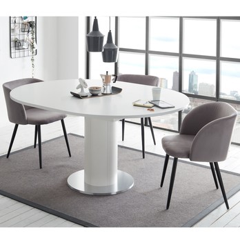 Jedálenský stôl BIG SYSTEM RUND S biela matná, ⌀ 130 cm, stredová noha 2