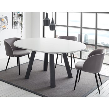 Jedálenský stôl BIG SYSTEM RUND matná biela/grafitová, ⌀ 130 cm 2