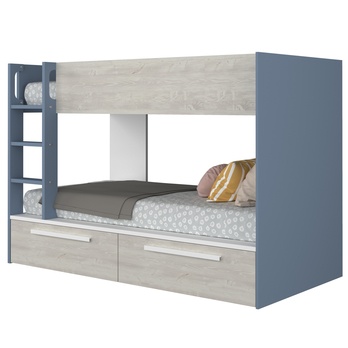 Poschodová posteľ EMMET VII pínia cascina/modrá, 90x200 cm 1