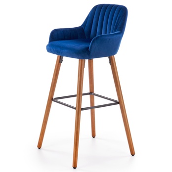Barová židle JUANA ořech/tmavě modrá 1
