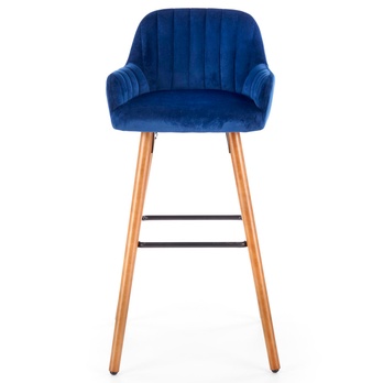 Barová židle JUANA ořech/tmavě modrá 2