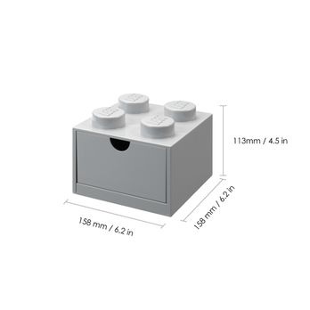 Stolní box se zásuvkou LEGO šedá, 16x16x12 cm 5