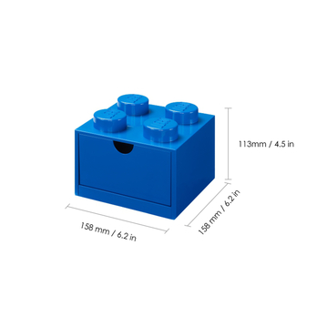 Stolní box se zásuvkou LEGO modrá, 16x16x12 cm 5