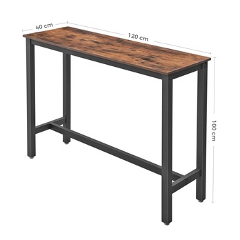 Barový stôl LEKSA III hnedá/čierna 4