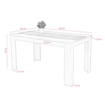 Jídelní stůl LILO bílá/beton 2