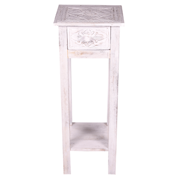 Přístavný stolek MAROCO bílá patina 3