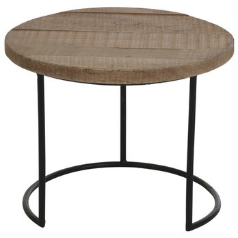 Prístavný stolík NATURE 1 teakové drevo/čierna 1