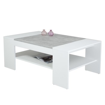 Konferenční stolek OLIVER bílá/beton 1