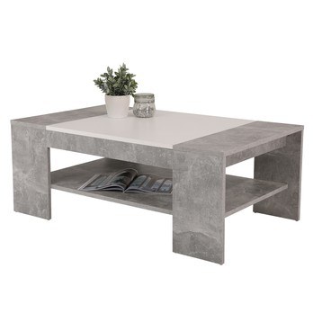 Konferenční stolek OLIVER beton/bílá 1