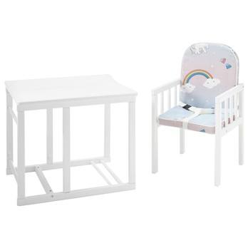 Detská kombinovaná stolička SARAN biela, motív jednorožci 3