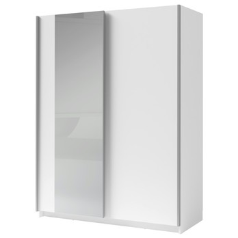 Šatní skříň se zrcadlem SPLIT bílá, šířka 180 cm 1