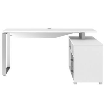 Rohový psací stůl SPOKE bílá/šedá 2