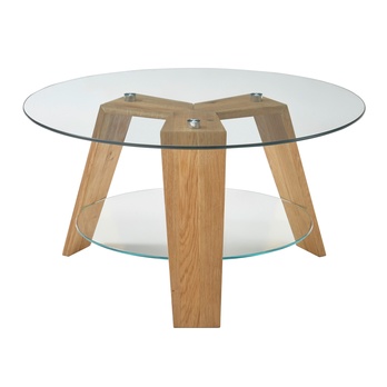 Konferenční stolek ZALIRA dub/sklo 1