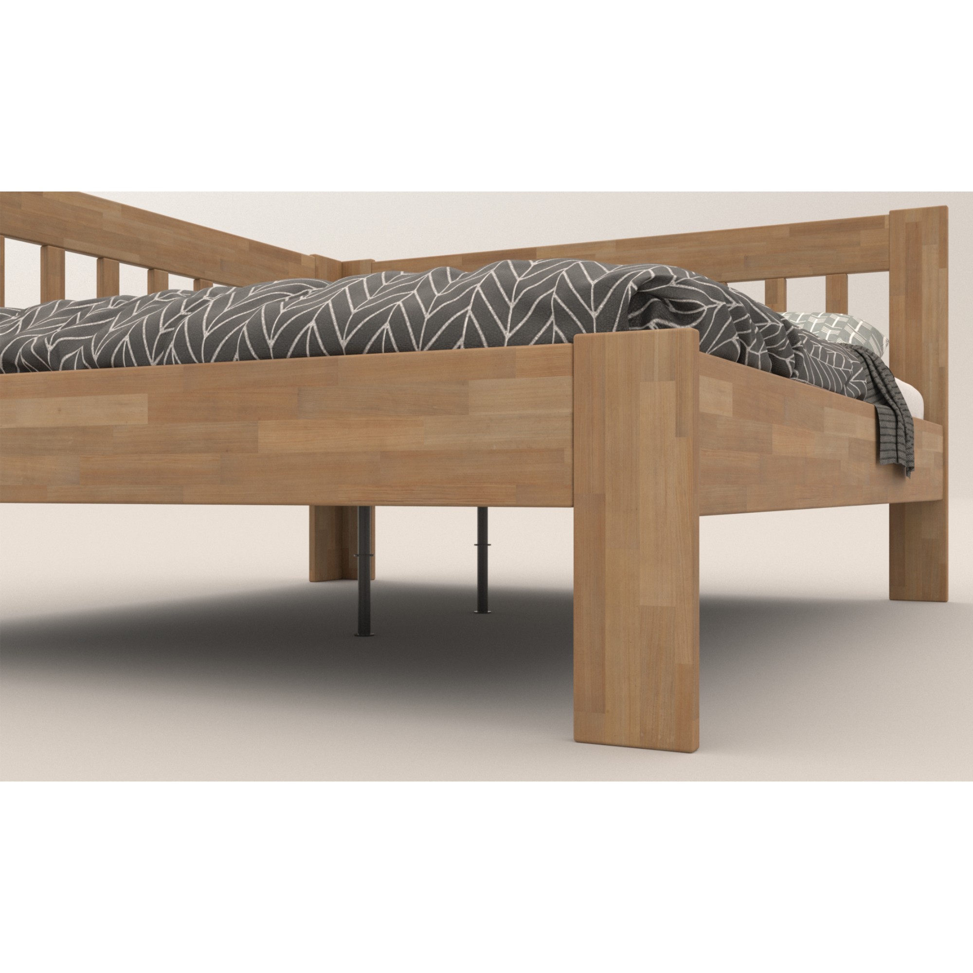 Sconto Rohová posteľ APOLONIE buk/ľavá, 160x200 cm.