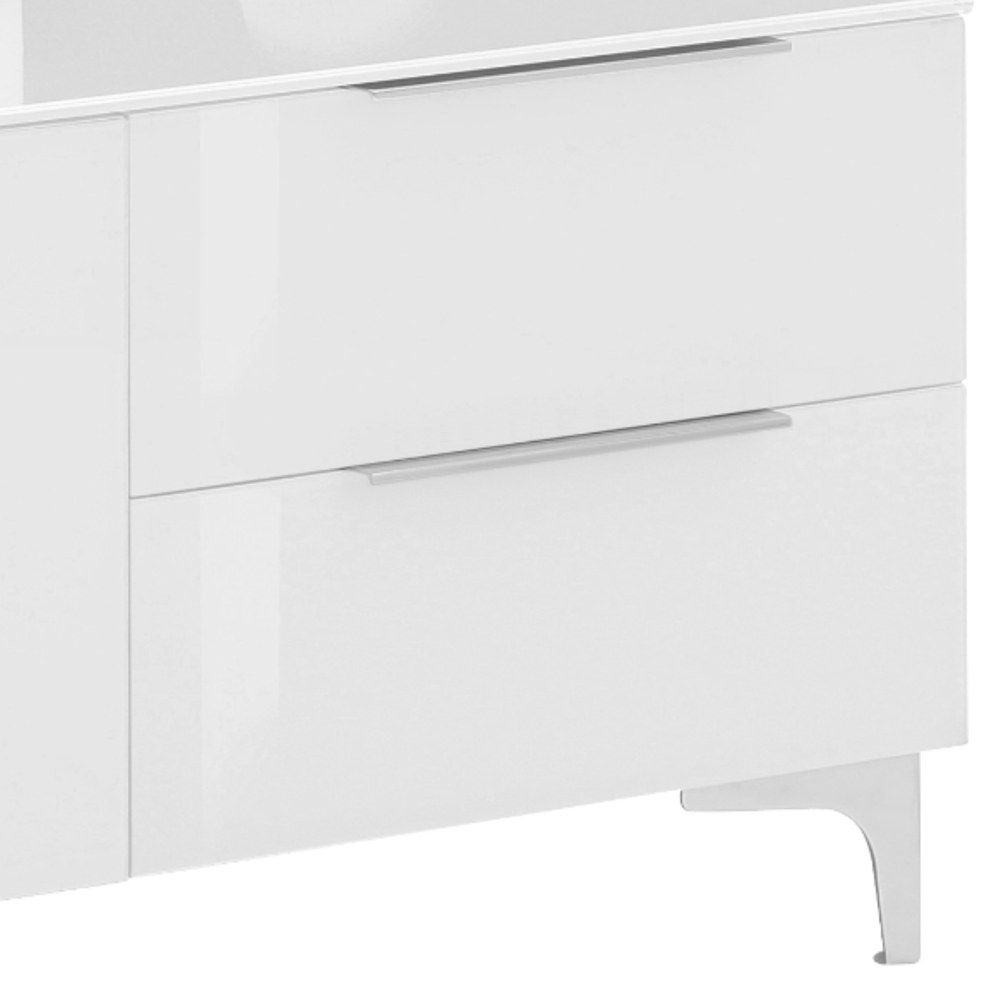 Sconto TV stolík BENTLEY biela matná/biele sklo, šírka 135 cm.