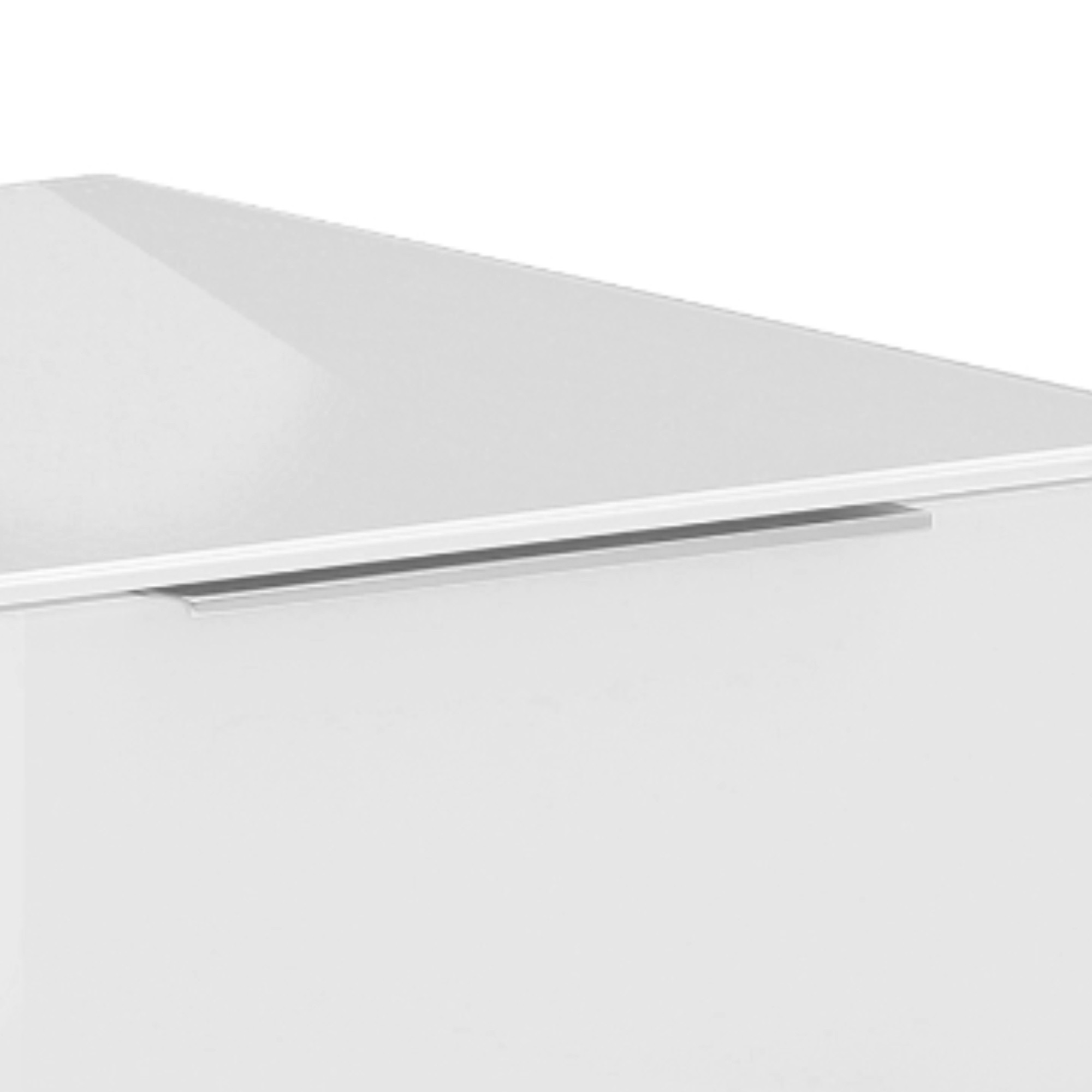 Sconto TV stolík BENTLEY biela matná/biele sklo, šírka 135 cm.