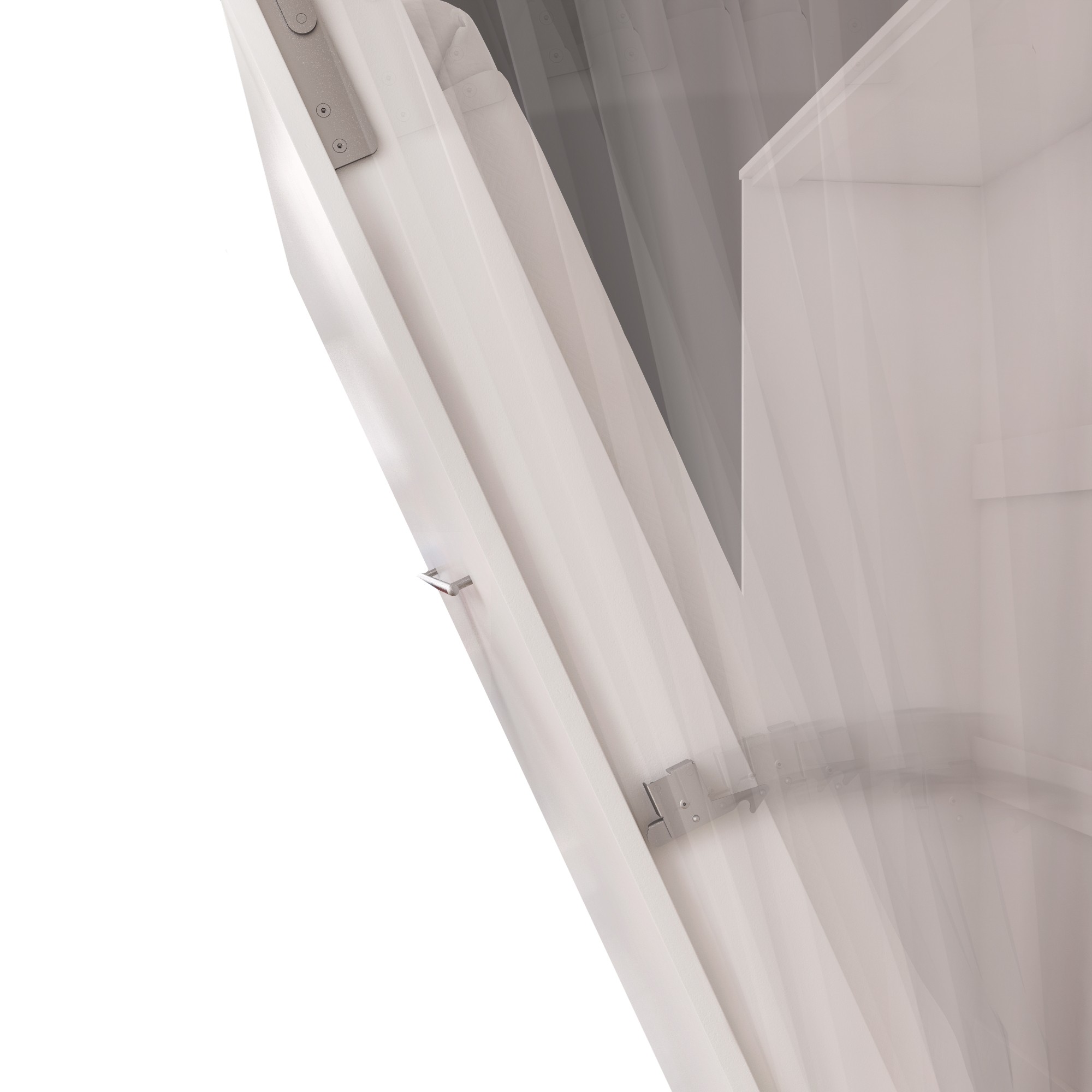 Sconto Sklápacia posteľ CONCEPT PRO CP-01 biela vysoký lesk, 140x200 cm, vertikálna.