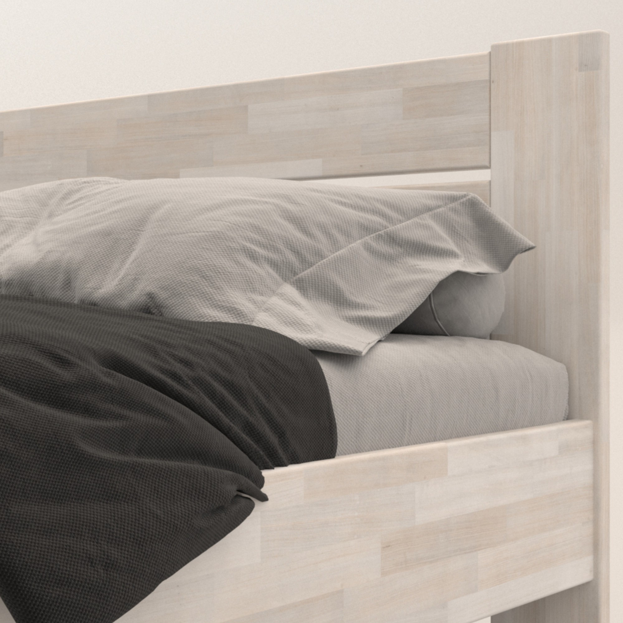 Sconto Rohová posteľ JOHANA ľavá, buk/biela, 120x200 cm.