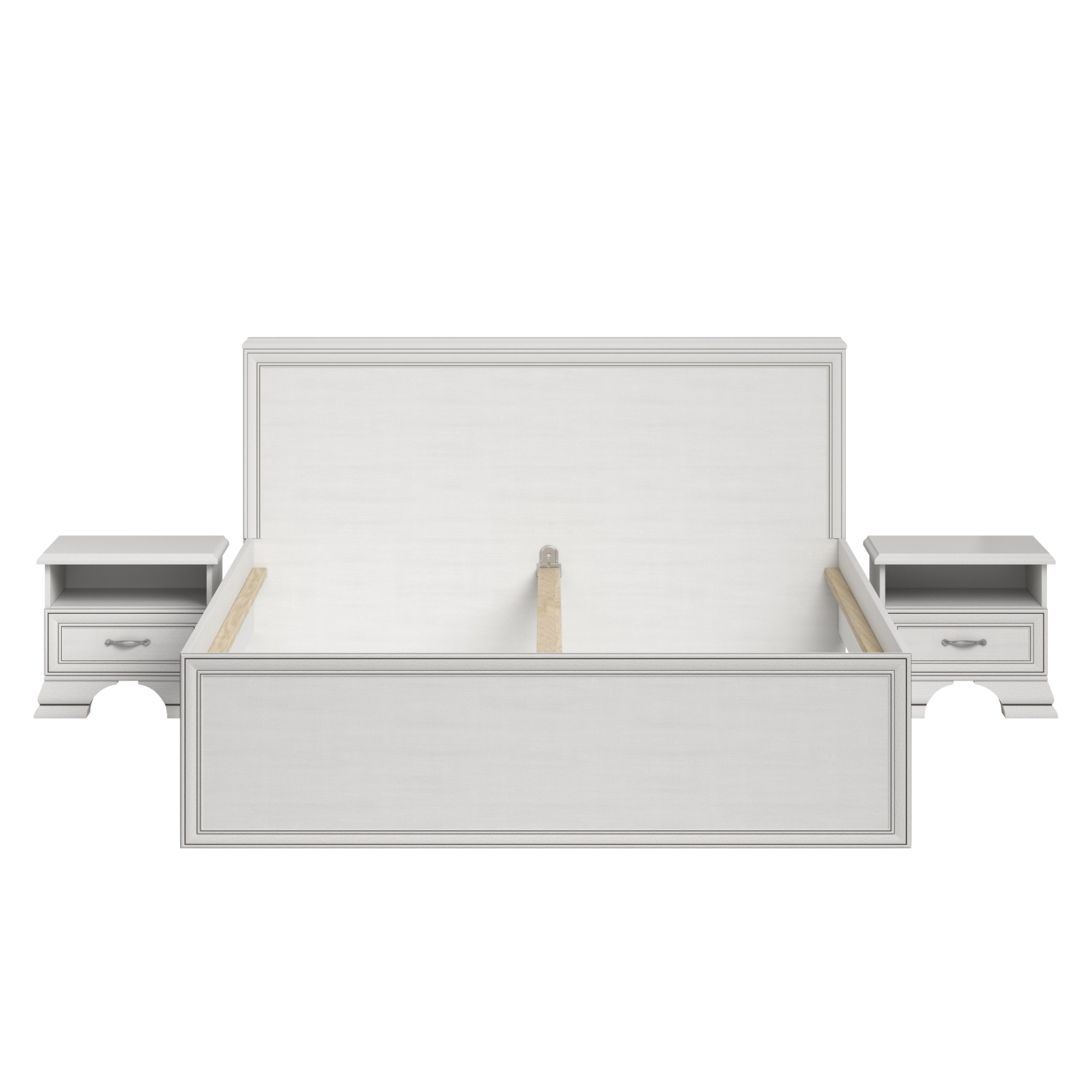 Sconto Posteľ s nočnými stolíkmi VENEDIG biela/patina, 180x200 cm.